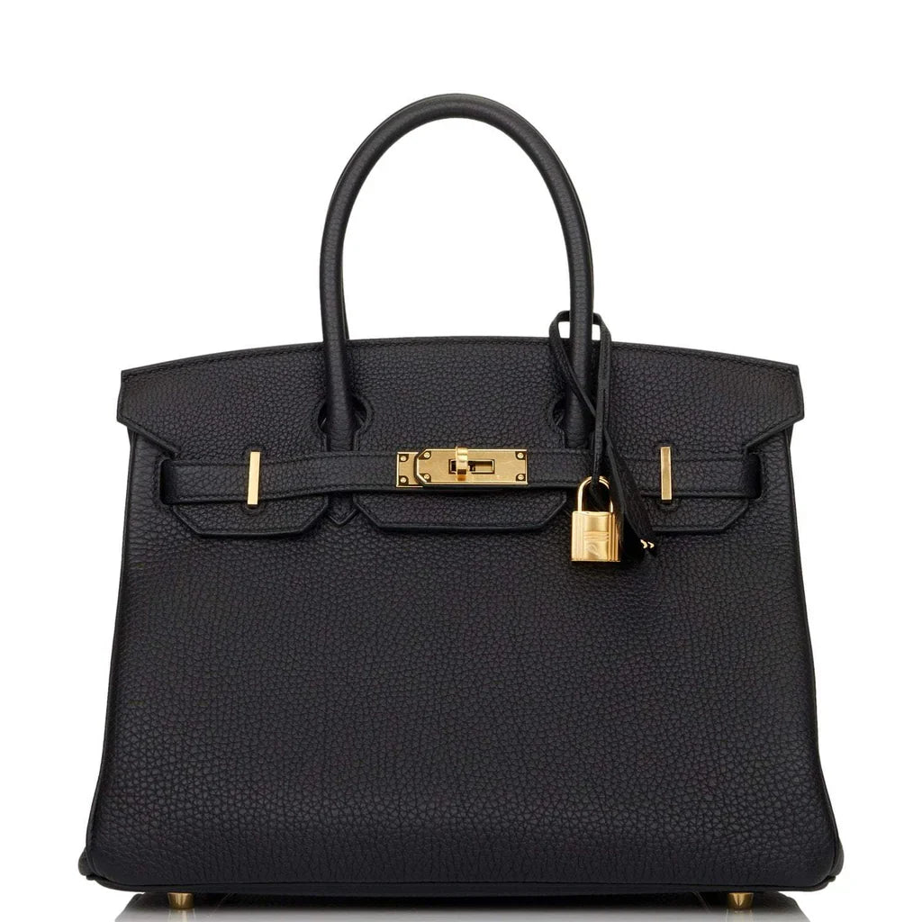 HERMÈS | BLACK BIRKIN 25CM OF TOGO LEATHER WITH GOLD HARDWARE