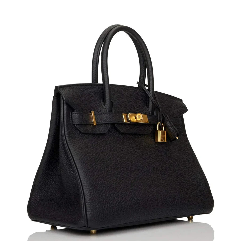 HERMÈS | BLACK BIRKIN 25CM OF TOGO LEATHER WITH GOLD HARDWARE