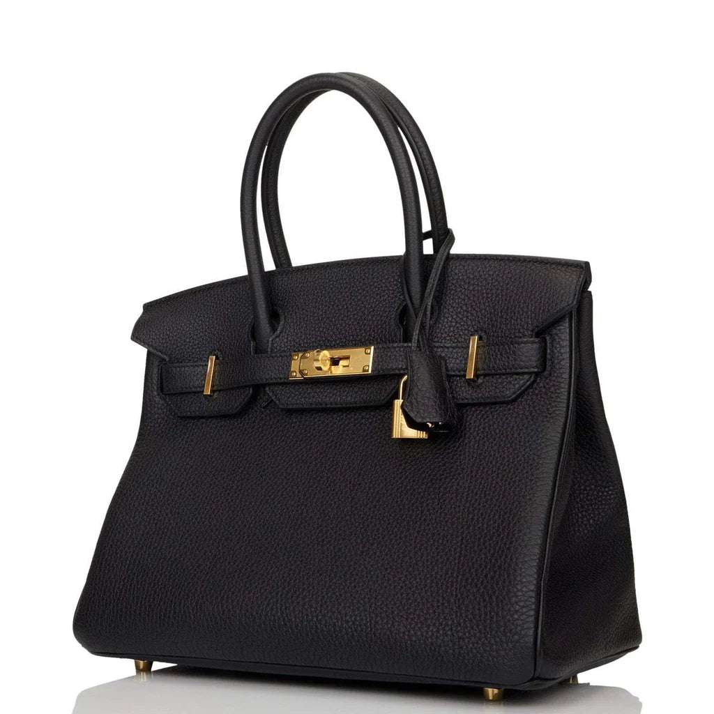 HERMÈS | BLACK BIRKIN 25CM OF TOGO LEATHER WITH GOLD HARDWARE