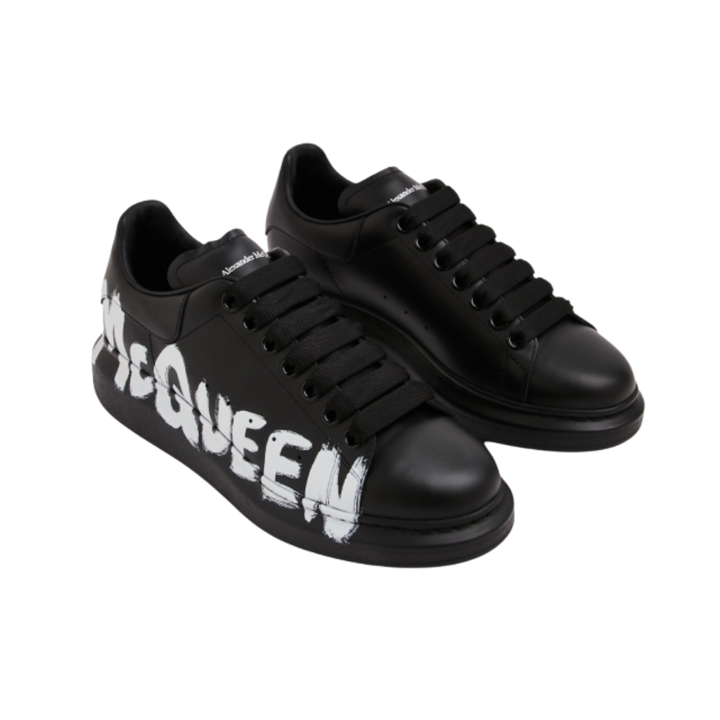 Sale! Aexander Mcqueen Oversized Graffiti – Black White