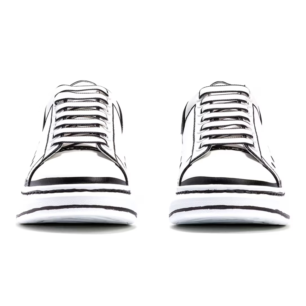 Sale! Alexander Mcqueen Oversized – White Black Outline