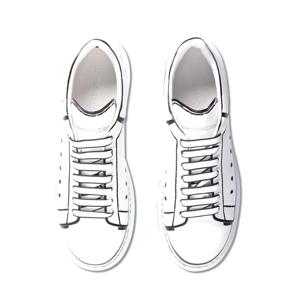 Sale! Alexander Mcqueen Oversized – White Black Outline